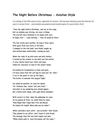 Twas the night before christmas he lived all alone